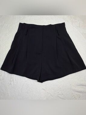 Böhme Black High Waist Flowy Dress Shorts Women M Böhme Black Office Minimalist